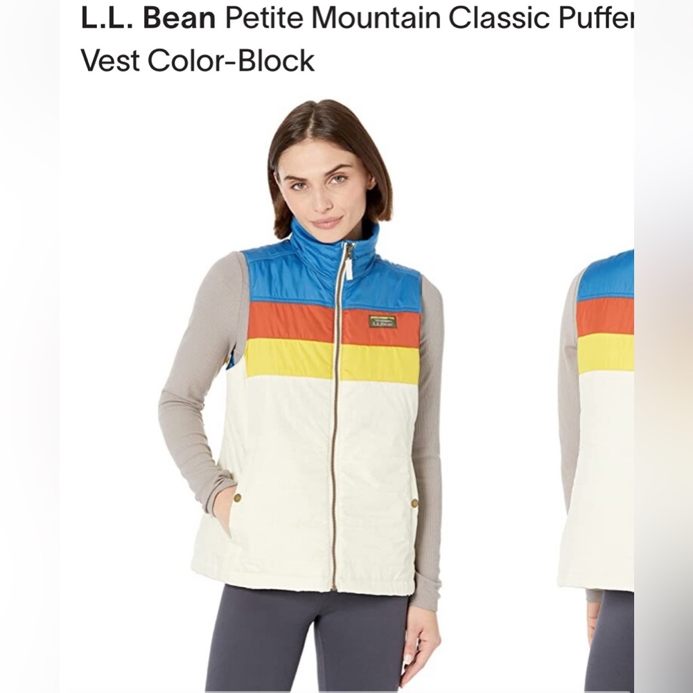 Retro colorblock LL Bean mountain classic puffer vest